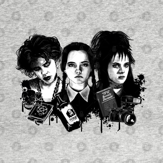 Bad Girls - Wednesday Addams, Nancy Downs and Lydia Deetz by Otracreativa